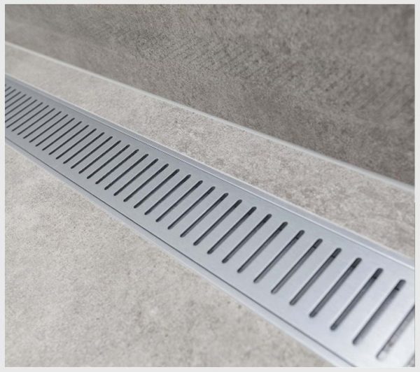 Domestic linear floor waste grate brushed aluminium 71mm australia